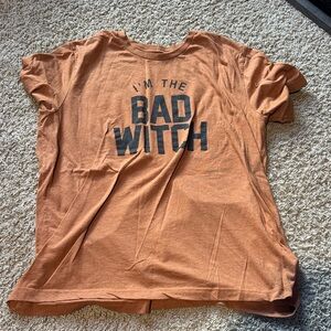 Orange Graphic Tee with Bold Text